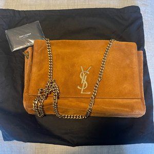 Saint Laurent Tan Suede Chain Strap Shoulder Bag